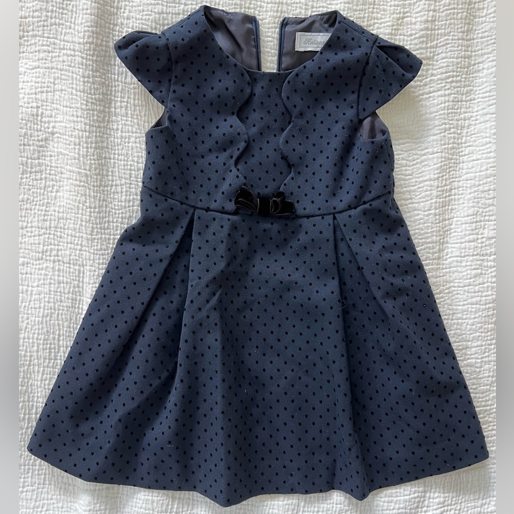 Janie & Jack 2T girl wedding guest dress blue with matching coat church outfit